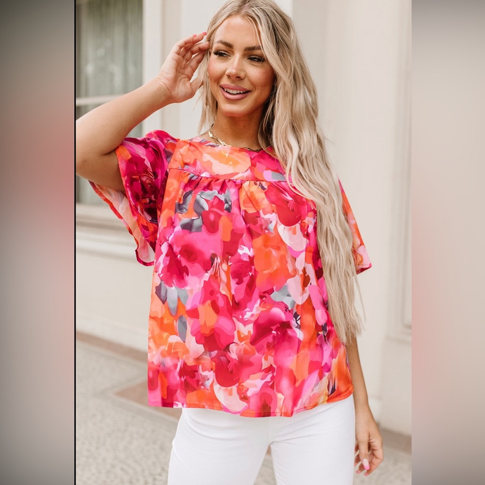 Floral Print with Wide flowy Sleeves